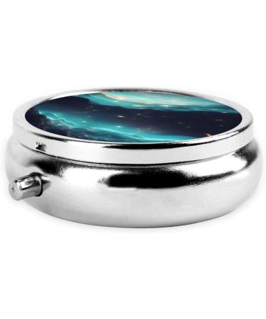Science Fiction Stars Round Pill Box | 3 Compartment Travel Organizer | Portable Pill Storage for Travel - Buy Online on GoSupps.com