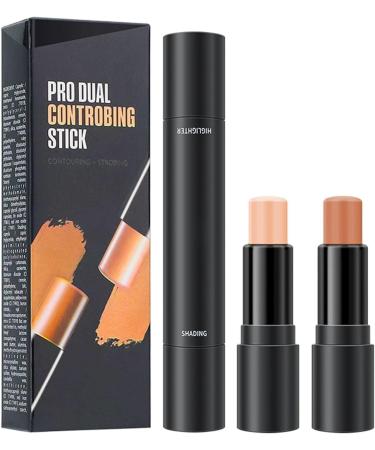 2 in1 Contouring Stick Double Headed Facial Highlighter and Contouring Stick 3D Face Brightens & Shades Makeup Stick Long-Lasting Highlighting Contouring Foundation Makeup Stick Goforwealth - Buy Online on GoSupps.com