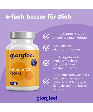 Buy Vitamin D3 4000 I.E. - 400 Tablets for Strong Bones & Immunity | 100% Vegetarian Long-Lasting Supply - Buy Online on GoSupps.com