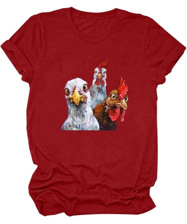 Miluxas Women's Red Cotton T-Shirt - XX-Large | Loose Fit Short Sleeve Round Neck Tee - Buy Online on GoSupps.com