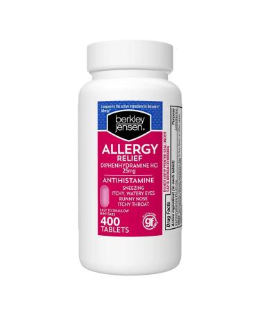 Berkley Jensen 25mg Diphenhydramine Hydrochloride Antihistamine Tablets 400 ct.