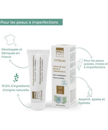 Cytolac Anti-Imperfections Cream-Sensitive skin with acneic tendencies-soothes and moisturizes skin with acneic tendencies-Visible and lasting reduction in the number of blackheads 50 ml-Cytolnat - Buy Online on GoSupps.com