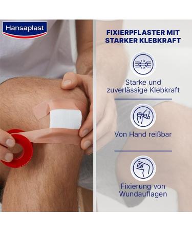 Hansaplast Classic Fixing Plaster 5m x 2.5cm - Strong Adhesive Tape for Secure Wound Bandage Fixation - 1 Pack - Buy Online on GoSupps.com