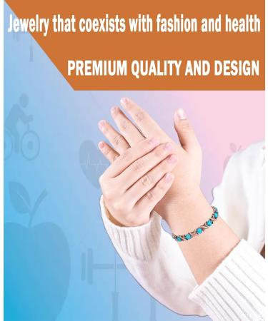 Yinox Women's Magnetic Copper Bracelet with Colored Stones | High-Strength & Gift Box Included - Buy Online on GoSupps.com