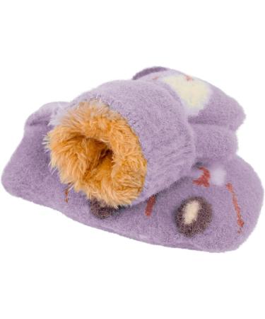Fox Knitting Full Finger Gloves for Toddler Kids | Winter Thermal Plush Lining | 1-3 Yrs | Car/Purple - Buy Online on GoSupps.com