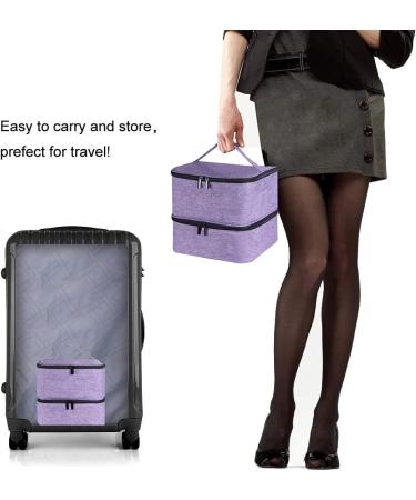 Famard Double-Layer Nail Polish Organizer & Dryer Case - Holds 42 Bottles & 1 LED Lamp - Portable & Adjustable Dividers - Purple - Buy Online on GoSupps.com