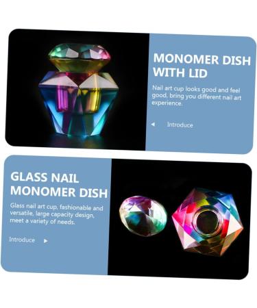 minkissy Glass Mug with Lid Shot Glass with Lid Glass Cups with Lid Dappen Dish Nail Dish Acrylic Liquid Holder Monomer Holder Plate Crystal Glass Crystal Liquid Cup Manicure Nail Supplies - Buy Online on GoSupps.com