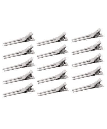 ZEACct 50 pieces Metal alligator clips hairdresser double prong curl clips tine pin curl hair clip metal diy accessories hair clamp for tinkering hair jewelry diy for women & girls