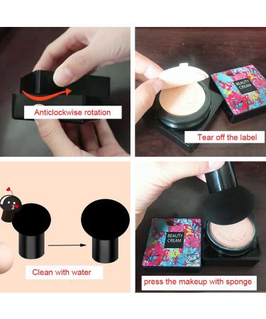 Mushroom Head Air Cushion CC Cream - Moisturizing Matte Concealer Makeup for Flawless Skin | Long Lasting BB Cream with Makeup Sponge - Natural - Buy Online on GoSupps.com