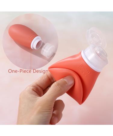 LIYUABU Silicone Travel Bottles 4 Pack 100ml Leak Proof Squeeze Refillable Portable Empty Travel Bottles Accessories Containers for Toiletries Shampoo Conditioner Lotion BPA Free TSA Approved 100ml Rose Red - Buy Online on GoSupps.com