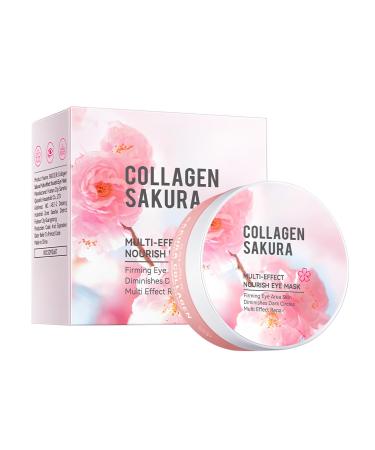Sakura Collagen Eye Patches 30 Pairs Crystal Gel Masks Rejuvenating Eye Patches for Wrinkles and Puffiness Clarity and Hydration for the Eye Contour