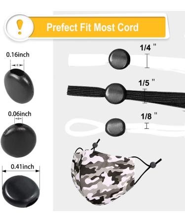 200pcs Elastic Cord Locks Toggles for Drawstrings - Silicone Round Cord Stops - Non-Slip Adjustable Buckler - Mask Adjuster for Suppliers - White 100pcs Black 100pcs - Buy Online on GoSupps.com