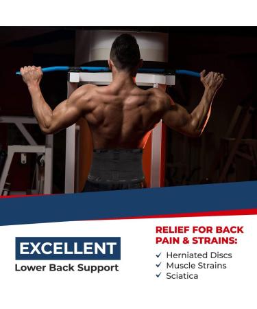 Breathable Adjustable Back Brace for Lower Back Pain - Perfect for Men & Women | Includes Mesh Bag | Ideal Support for Heavy Lifting - Large Black - Buy Online on GoSupps.com