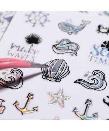 Shop Summer Nail Art Stickers - Tropical Palm Tree & Starfish Decals | 6PCS Fun Beach Designs for Manicure - Buy Online on GoSupps.com