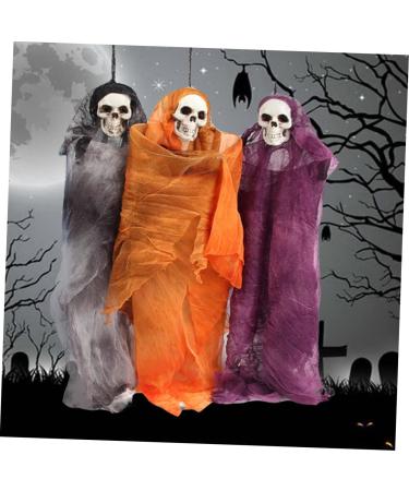 Spooky Skull Doll Halloween Decoration | Scary Hanging Ornaments & Skeleton Decor - Perfect for Outdoor & Indoor Halloween Fun - Buy Online on GoSupps.com