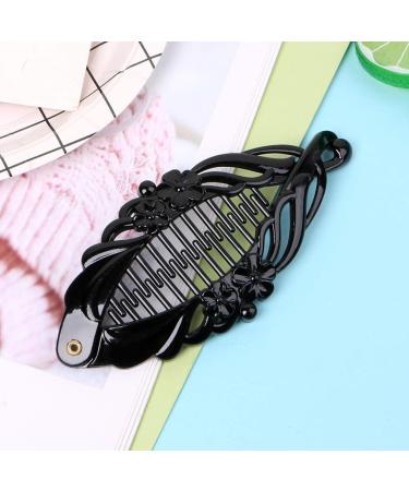 IOOOFU Simple Dark Banana Clip Fish Shape Flower Pattern Ponytail Holder DIY Hair Clip - Buy Online on GoSupps.com