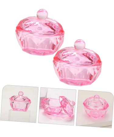 FRCOLOR 4 Pcs Glass Dampen Dish Plate Monomer Dish with Lid Monomer Holder Dappen Dish with Lid Acrylic Liquid Holder Dappen Bowl Acrylic Powder Storage Pink Nail Manicure Tools 4.2x4.2cmx2pcs Pinkx2pcs - Buy Online on GoSupps.com