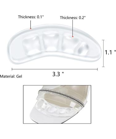 Transparent Metatarsal Pads - 3 Pairs, Non-Slip Comfort for High Heels, Toe Cushions for Forefoot Pain Relief - Buy Online on GoSupps.com