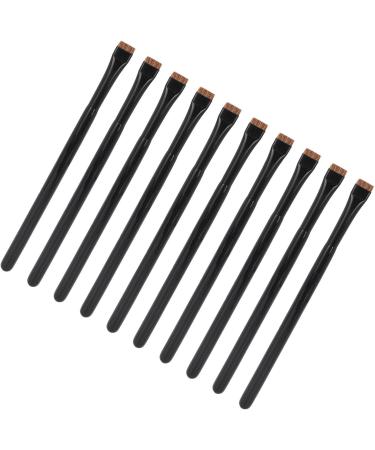 10pcs Flat Head Brush Professional Ultra Thin Soft Hair Brow Liner Brush Eye Makeup Tool - Buy Online on GoSupps.com