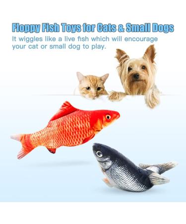 TOOGE 11 Flopping Fish Cat Toys - 2 Pack with SilverVine and Catnip | Interactive Cat Kicker Toys for Indoor Cats, Pets, Puppy, Small Dogs - Buy Online on GoSupps.com