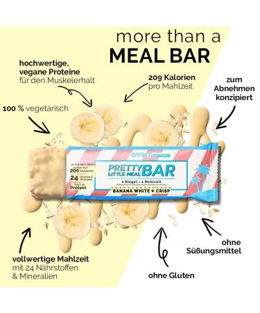 Pretty Little Meal Bar Banana White & Crisp - Delicious Protein Bar by Offset Nutrition | 209 Calories | 6-Pack - Buy Online on GoSupps.com