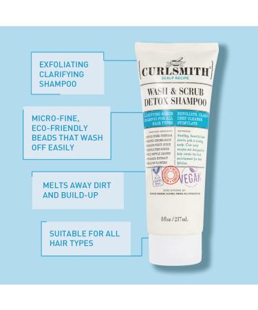 CURLSMITH Wash & Scrub Detox Shampoo - Vegan Exfoliating Clarifying Shampoo (8 fl oz) - Buy Online on GoSupps.com