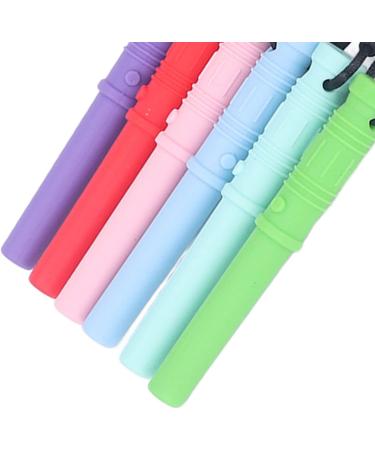 Vgeby 6-Piece Chewing Necklace Set | Cylinder Chew Necklaces Bite Rings & Sensory Chewing Chains for Kids | Food-Safe Silicone - Buy Online on GoSupps.com
