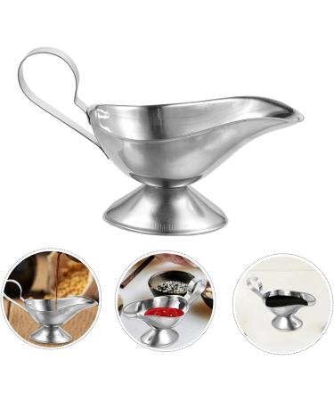 Alipis 2pcs Metal Sauce Cups Juice Bucket Creamer Jug Ketchup Dispenser Metal Gravy Boat Sauce Pourer Sauce Container Gravy Boat Kitchen Dish Gravy Pourer Dish Sauce Bowl Stainless Steel 15*6.5cmx2pcs Silverx2pcs - Buy Online on GoSupps.com