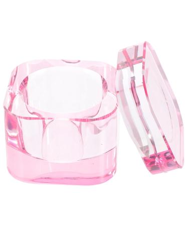 Ipetboom Glassware Tools Nail Art Brush Cup Pink Manicure Tools With Cover Crystal Glass Glass Nail Dish Cup 5.70X5.40X5.40CM Pink