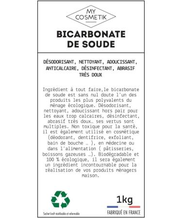 Baking Soda 100% Pure and Natural MY COSMETIK 1 kg - Buy Online on GoSupps.com