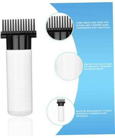 Hair Oil Applicator Bottle 180ml Root Comb Applicator Bottle with Clear Scale and 13 Oil Outlets Hair Dye Bottle for Hair Care and Styling Black Head with Clear Body Hair Oil Applicator Bottle black head +clear body - Buy Online on GoSupps.com