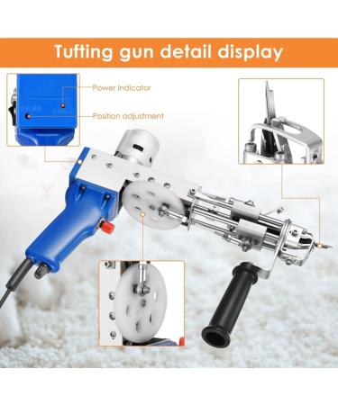 TOPQSC Tufting Gun 2 in 1 Cut Pile Loop Pile - Blue | Rug Making Machine Kit for Weaving Flocking Rug - Buy Online on GoSupps.com