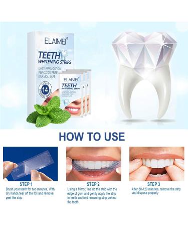 Teeth Whitening Strips - Mint Flavor for Sensitive Teeth | 28 Strips (14 Applications) - Fast & Effective Results - Buy Online on GoSupps.com