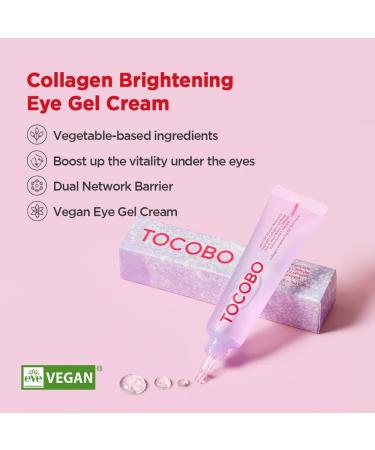 TOCOBO Collagen Brightening Eye Gel Cream 1.73oz | Quartz & Lavender Extracts | Vegan Eye Care for Brightening & Lifting - Buy Online on GoSupps.com