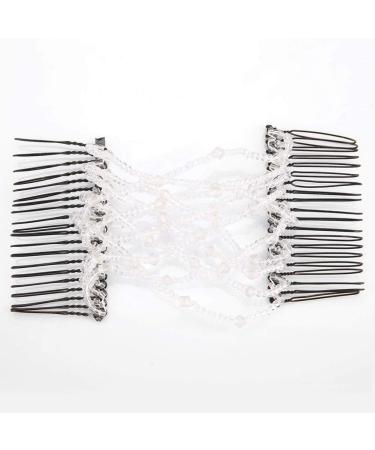 MOUMOUTEN Magic Hair Comb - Stretchable Beading Hair Slide Elastic Hair Comb Beading Hair Accessory for Weddings and Daily Use (White) - Buy Online on GoSupps.com