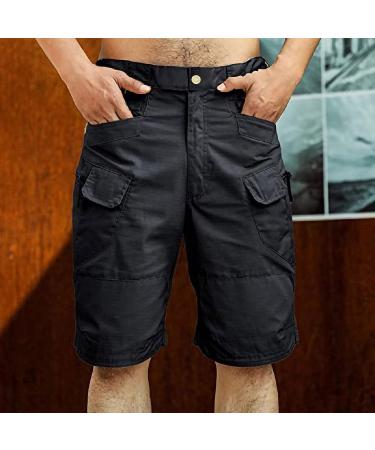 Men's Hiking Cargo Shorts - Multi Pocket Tactical Shorts for Outdoor Work and Golf - Black Small - Buy Online on GoSupps.com