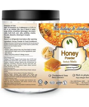 Powdered honey 200g pure 100% natural without additives - For soup smoothies coffee drinks pastries - Buy Online on GoSupps.com