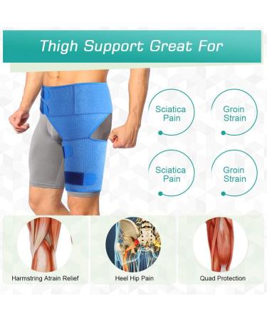 Hip Support Adjustable Neoprene Groin Compression Wrap Hip Brace Groin Strain Support with Non Slip Lining and Elastic Strap Thigh Hamstring Recovery for Quadricep Pulled Muscles Flexor Strain - Buy Online on GoSupps.com