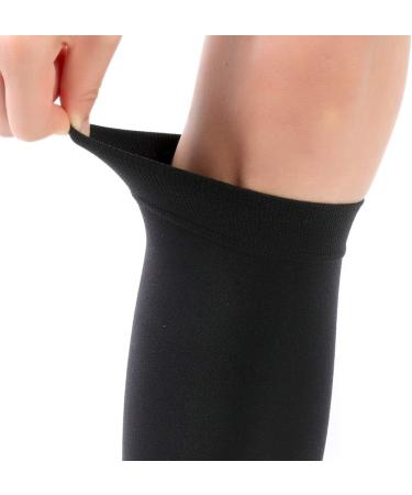 Buy XL Black Compression Socks for Men & Women - Open Toe Flight Support Stockings 20-30 mmHg for Travel Work Pregnancy & Varicose Veins - Buy Online on GoSupps.com