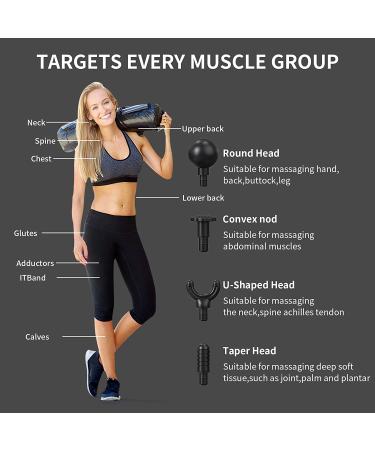 Deep Tissue Percussion Massage Gun for Athletes - Handheld Mini Body Massager with LCD Touch Screen & 6 Speeds - Black - Perfect Anniversary or Birthday Gift for Men and Women - Buy Online on GoSupps.com
