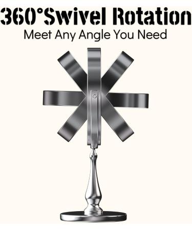 WIZCHARK 9 Large Lighted Makeup Mirror with 1X/10X Magnification and 60 LED Lights - 360 Rotation Double Sided Vanity Mirror in Silver - 9 Inch - Buy Online on GoSupps.com