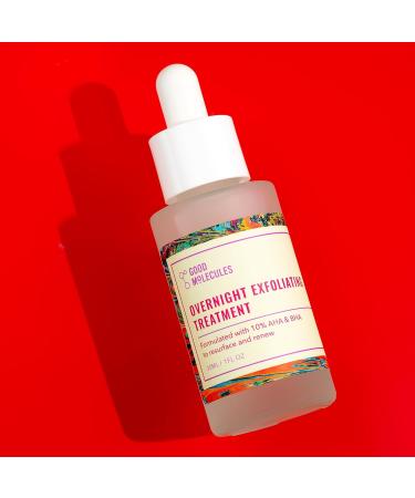 Good Molecules Overnight Exfoliating Treatment Pack 2 1 fl oz / 30 ml Each | Lightweight Face Exfoliator with AHA & BHA Glycolic & Salicylic Acid 1 Fl Oz (Pack of 2) - Buy Online on GoSupps.com