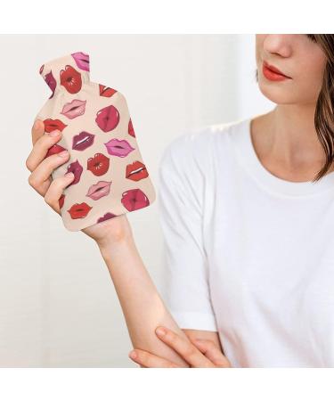 Woman Lips Hot Water Bottle with Plush Cover | Hand Warmer for Adults & Children | 26.5x15.3cm | International Shipping - Buy Online on GoSupps.com