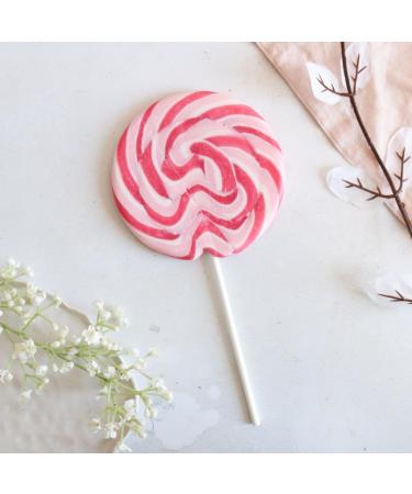 Giant Swirly Lollipop - Cherry Bakewell Flavour 85g Individually Wrapped Ideal for Parties and Stocking Fillers Pink Lollipop - Buy Online on GoSupps.com
