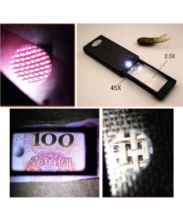 Illuminated Magnifiers Pulling Portable Double Lens 2.5X 45 Old Man Reading with Led Light Uv Light Money Detector Glass Good Times - Buy Online on GoSupps.com