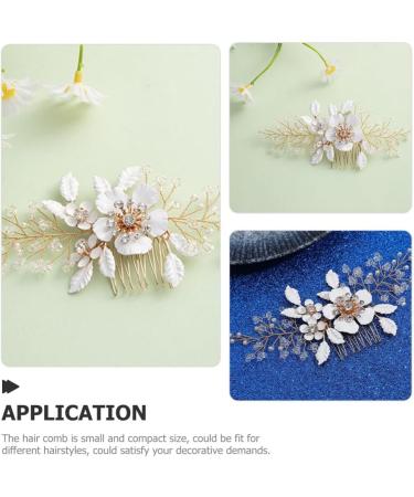 Beaupretty Wedding Hair Accessories Hair Toppers Hair Accessories for Wedding Rhinestone Hair Accessories Hair Accessories for Women Bridal Hair Accessories Metal The Flowers White Comb Bride - Buy Online on GoSupps.com