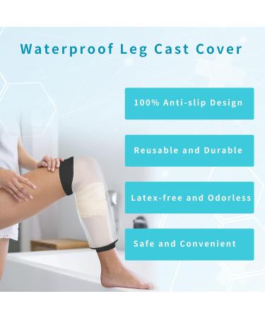 Waterproof Cast Cover for Shower - Reusable PICC Line Protector for Leg Surgeries - Black Adult Knee - Buy Online on GoSupps.com