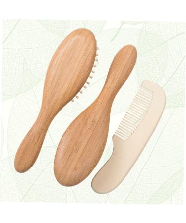 Baby Bath Set with Massage Brush, Wooden Comb, and Bamboo Hairbrush - 3pcs Kids Suit for Newborns and Toddlers - Buy Online on GoSupps.com