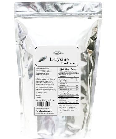 L-Lysine HCl Lysine Pure Powder (250 Grams (8.8 oz)) 8.82 Ounce (Pack of 1)