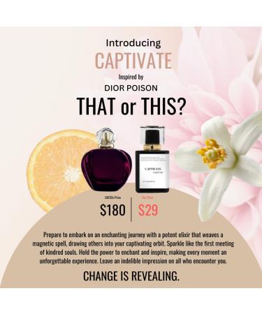 CAPTIVATE | Inspired by D. POISON | Pheromone Perfume for Women | Extrait De Parfum | Long Lasting Dupe Clone Essential Oils Fragrance | Perfume De Mujer | (30 ml / 1 Fl Oz) 1 Fl Oz (Pack of 1) - Buy Online on GoSupps.com
